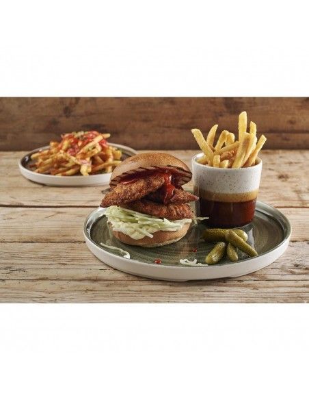Assiettes avec rebord Churchill Stonecast Patina Green 260mm (Lot de 6)