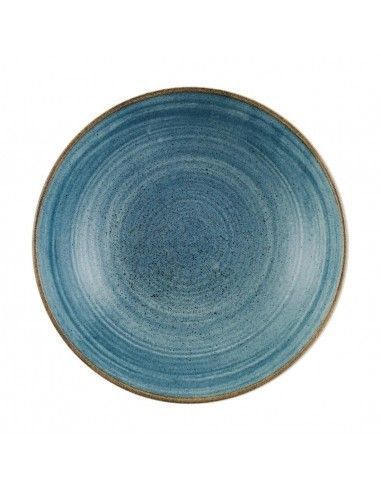 Assiettes coupes rondes Churchill Stonecast Raw Teal 182mm (Lot de 12)