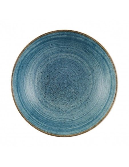 Assiettes coupes rondes Churchill Stonecast Raw Teal 182mm (Lot de 12)