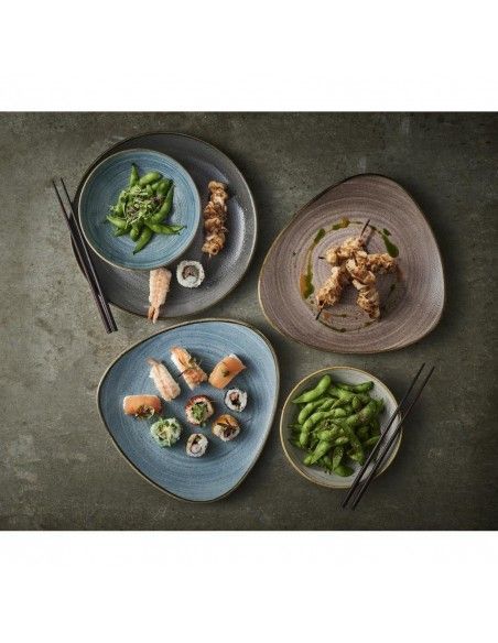 Assiettes coupes rondes Churchill Stonecast Raw Teal 182mm (Lot de 12)