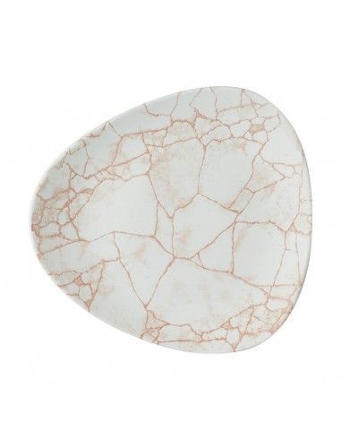 Assiettes triangulaires Churchill Studio Prints Kintsugi Lotus Coral 178mm (Lot de 12)
