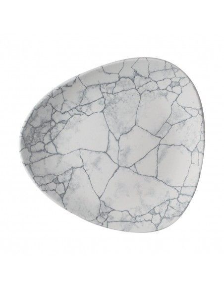Assiettes triangulaires Churchill Studio Prints Kintsugi Pearl Lotus Grey 254mm (Lot de 12)