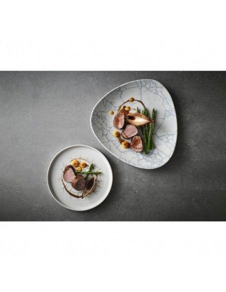 Assiettes triangulaires Churchill Studio Prints Kintsugi Pearl Lotus Grey 254mm (Lot de 12)