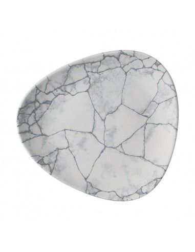 Assiettes triangulaires Churchill Studio Prints Kintsugi Pearl Lotus Grey 178mm (Lot de 12)