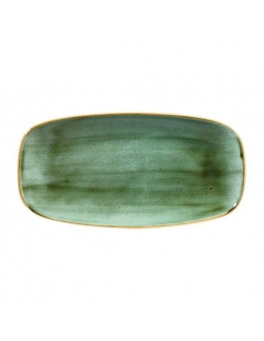 Assiettes oblongues Churchill Stonecast Samphire Green 153 x 298mm (Lot de 12)