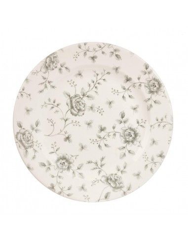 Assiettes plates Churchill Vintage Prints Rose ChintzGrey 305mm (Lot de 6)