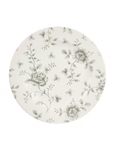 Assiettes plates Churchill Vintage Prints Rose ChintzGrey 210mm (Lot de 6)