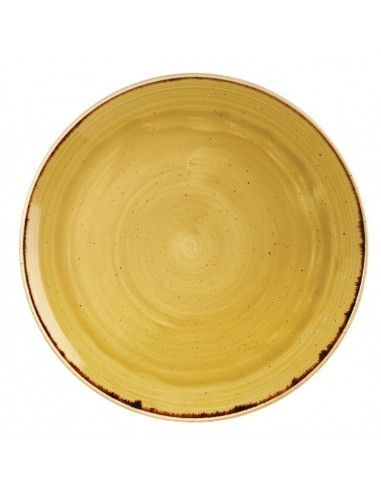 Assiettes rondes Churchill Stonecast Mustard Seed Yellow 288mm (Lot de 12)