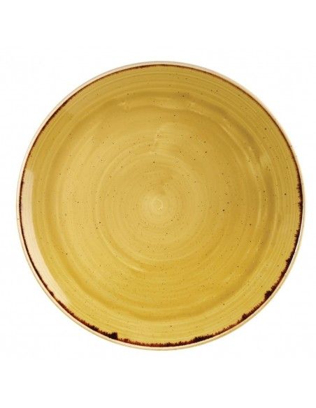 Assiettes rondes Churchill Stonecast Mustard Seed Yellow 288mm (Lot de 12)