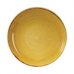Assiettes coupes rondes Churchill Stonecast Mustard Seed Yellow 248mm (Lot de 12)