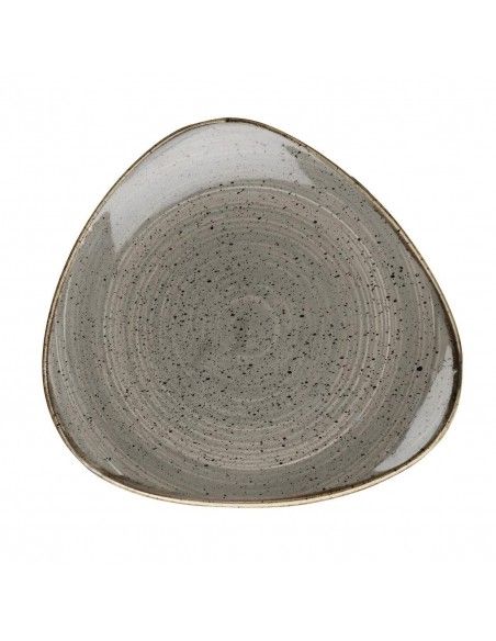 Assiettes triangulaires Churchill Stonecast Peppercorn Grey 305mm (Lot de 6)