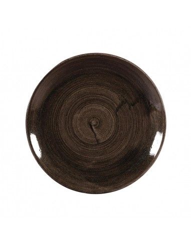 Assiettes avec rebord Churchill Stonecast Patina Black 288mm (Lot de 12)