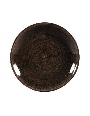 Assiettes avec rebord Churchill Stonecast Patina Black 165mm (Lot de 12)