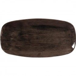 Assiettes oblongues Churchill Stonecast Patina Black 298mm (Lot de 12)