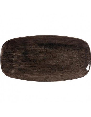 Assiettes oblongues Churchill Stonecast Patina Black 298mm (Lot de 12)