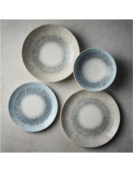 Assiettes coupe ronde Churchill Studio Prints Fusion Blue 248mm (Lot de 12)