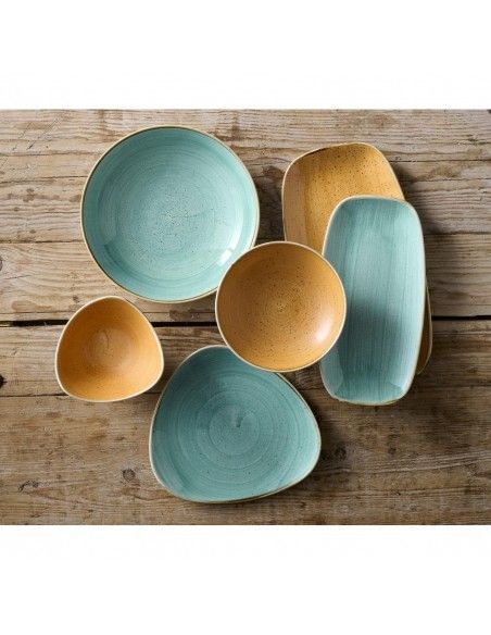 Assiettes oblongues Churchill Stonecast Tangerine Chefs' No. 3 (298 x 153mm) (Lot de 12)