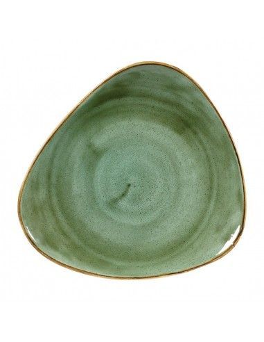 Assiettes triangulaires Churchill Stonecast Samphire Green 265mm (Lot de 12)