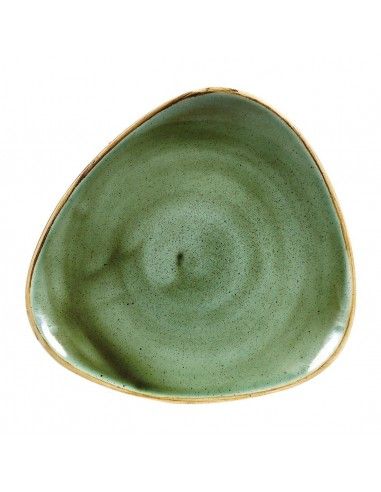 Assiettes triangulaires Churchill Stonecast Samphire Green 229mm (Lot de 12)