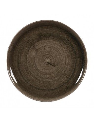 Assiettes avec rebord Churchill Stonecast Patina Evolve Iron Black 324mm (Lot de 6)
