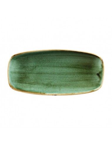 Assiettes oblongues Churchill Stonecast No.4 Samphire Green 269 x 127mm (Lot de 12)