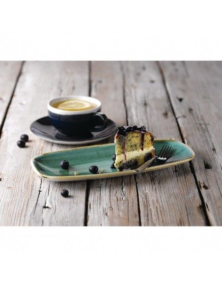 Assiettes oblongues Churchill Stonecast No.4 Samphire Green 269 x 127mm (Lot de 12)