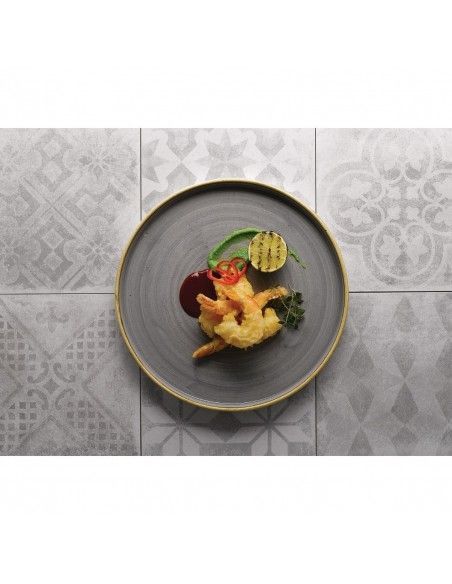 Assiettes avec rebord Churchill Stonecast Peppercorn Grey 260mm (Lot de 6)