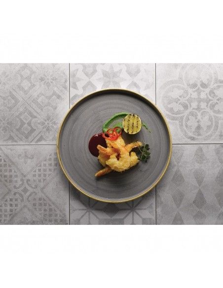 Assiettes avec rebord Churchill Stonecast Peppercorn Grey 210mm (Lot de 6)