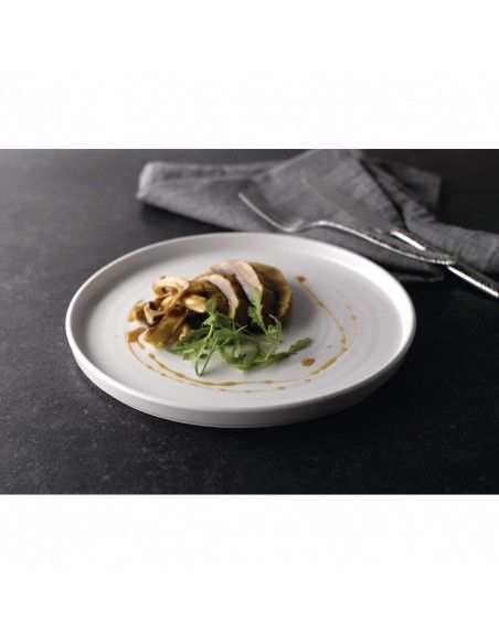 Assiettes avec rebord Churchill Chefs blanches 260mm (lot de 6)