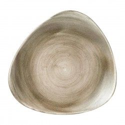 Assiettes triangulaires Churchill Stonecast Patina Lotus Antique Taupe 254mm (Lot de 12)