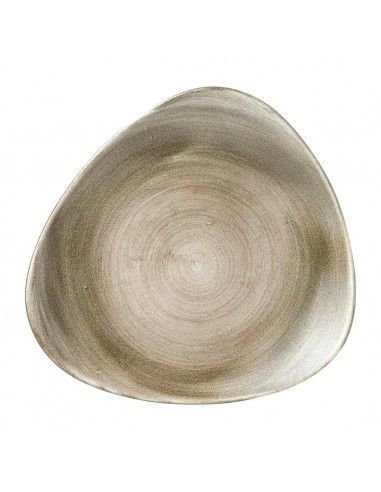 Assiettes triangulaires Churchill Stonecast Patina Lotus Antique Taupe 254mm (Lot de 12)