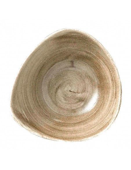 Bols triangulaires Churchill Stonecast Patina Lotus Antique Taupe 178mm (Lot de 12)