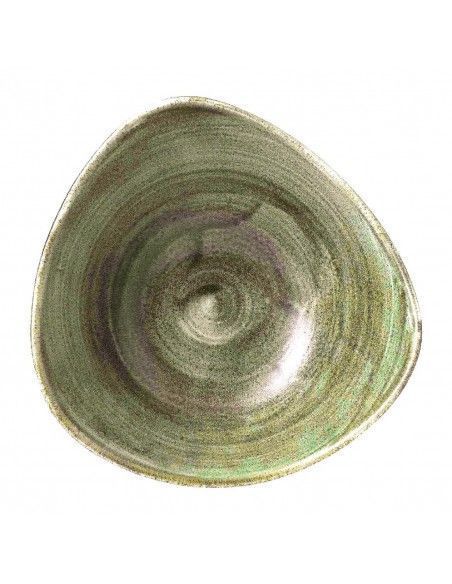 Bols triangulaires Churchill Stonecast Patina Lotus Burnished Green 178mm (Lot de 12)