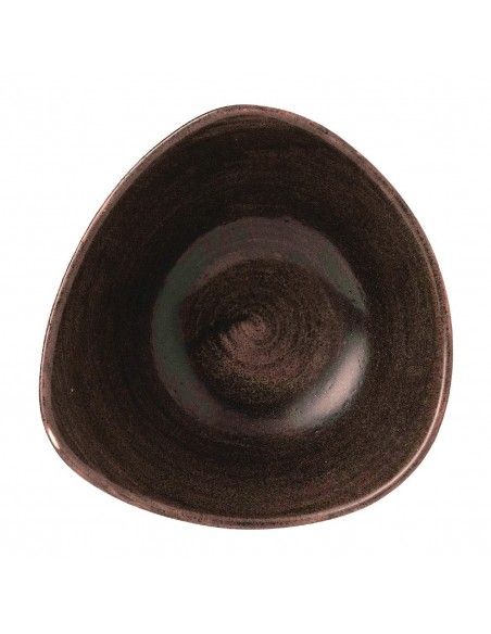 Bols triangulaires Churchill Stonecast Patina Lotus Iron Black 178mm (Lot de 12)