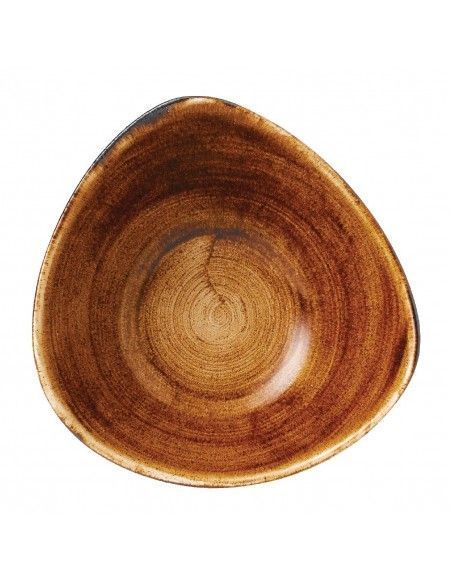 Bols triangulaires Churchill Stonecast Patina Lotus Vintage Copper 178mm (Lot de 12)