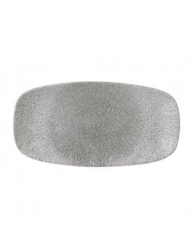 Assiettes oblongues Churchill Raku Jasper Grey 298x152mm (Lot de 12)