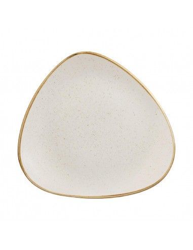 Assiettes triangulaires Churchill  Stonecast Barley White Lotus 265mm (Lot de 12)