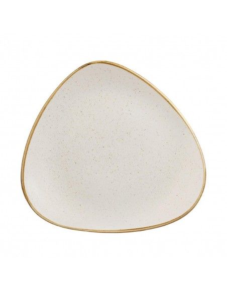 Assiettes triangulaires Churchill  Stonecast Barley White Lotus 265mm (Lot de 12)