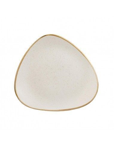 Assiettes triangulaires Churchill  Stonecast Barley White Lotus 192mm (Lot de 12)