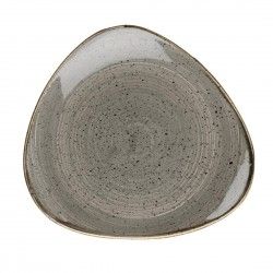 Assiettes triangulaires Churchill Stonecast Grey Cappuccino Lotus 265mm (Lot de 12)