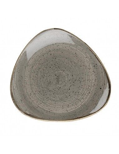 Assiettes triangulaires Churchill Stonecast Grey Cappuccino Lotus 265mm (Lot de 12)