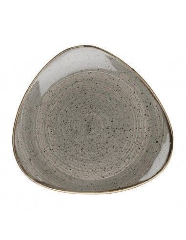 Assiettes triangulaires Churchill Stonecast Grey Cappuccino Lotus 229mm (Lot de 12)