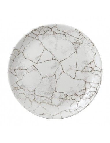 Assiettes rondes Studio Prints Kintsugi Agate Grey 288mm (Lot de 12)