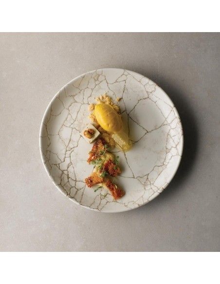 Assiettes rondes Studio Prints Kintsugi Agate Grey 260mm (Lot de 12)