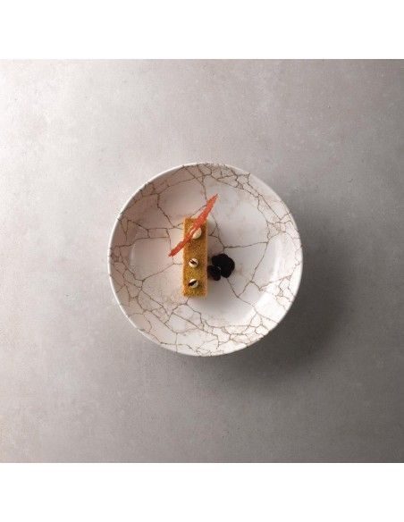 Assiettes coupe ronde Studio Prints Kintsugi Agate Grey 182mm (Lot de 12)