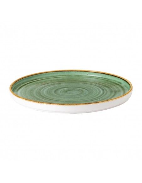 Assiettes avec rebord Churchill Stonecast Samphire Green 260mm (Lot de 6)