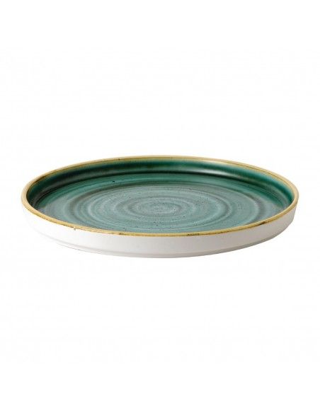 Assiettes avec rebord Churchill Stonecast Samphire Green 210mm (Lot de 6)
