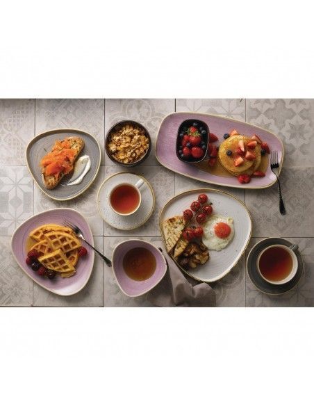 Assiettes triangulaires Churchill Stonecast Lavender Lotus 228mm (Lot de 12)