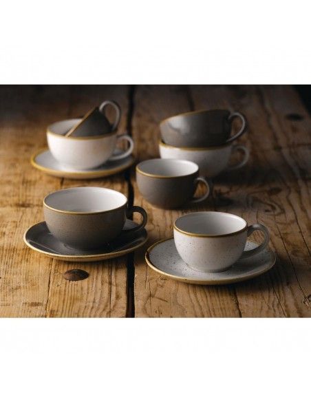 Tasses à cappuccino Churchill Stonecast Barley White 170ml (Lot de 12)