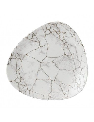 Assiettes triangulaires Churchill Studio Prints Kintsugi Agate Grey Lotus 254mm (Lot de 12)